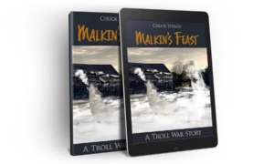 Troll War Malkin's Feast image of tablet and book covers.